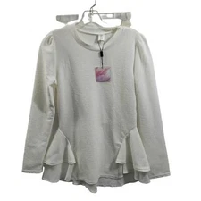 Chicwish Creme Side Layered Ruffles Blouse NWT Size M 10823-0460