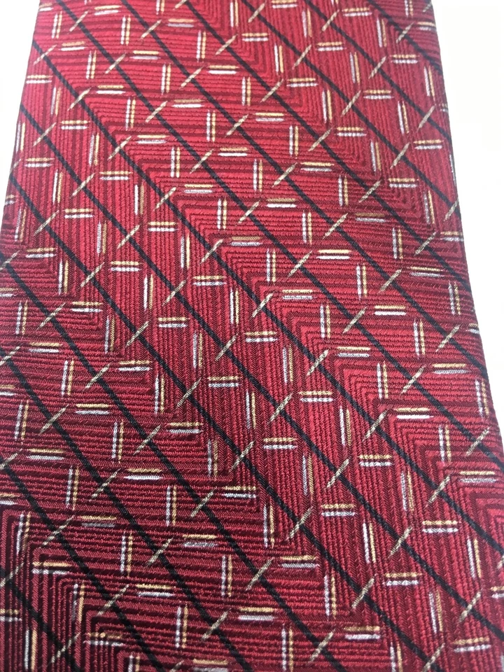 STAFFORD CORBATA HOMBRE ROJO CON ORO BLANCO NEGRO 4 X 61 Foto 3 de 4