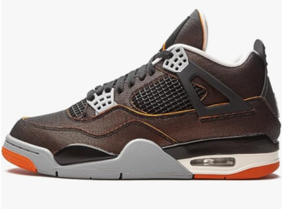 NIKE AIR JORDAN 4 RETRO STARFISH ORANGE BLACK WHITE SIZE 7 WOMEN'S