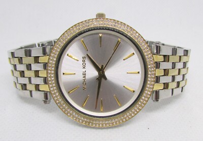WOMENS WRIST WATCH MICHAEL KORS TWO TONE PAVE SET STONE  display picture 3