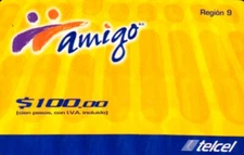 Phonecard Mexico Mobile Yellow Card Telcel Amigo Region 9 11/2006 100