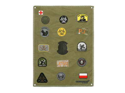 Patch Klettmatte 60cm x 45 cm Ösen zum Aufhängen Sammlung Klettpatch Oliv