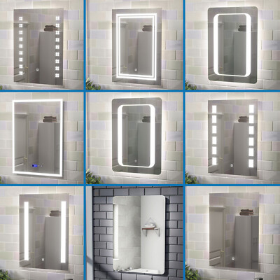Großer beleuchteter LED Bad Spiegel Licht Touch Schalter und Anti Beschlag Demister
