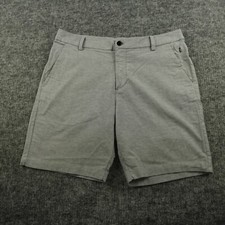 lululemon Commission Short Mens 33 Gray Qwick Oxfords 9" Inseam Outdoor