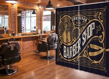3D Retro Style A4041 Barber Shop Photo Curtain Window Blockout Fabric Amy 2023