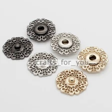5x FLORAL SNAP BUTTONS SPRING PRESS STUD FASTENERS SEWING CRAFT FOR CLOTHING BAG