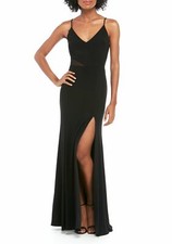 XSCAPE Illusion-Detail Gown Black Size 10 $199