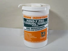 Aervoe 5025 Hand-y Pro Cleaning Towels Pre-Moistened Pro Grade Multipurpose 75ct