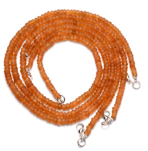 Natural Gem Rough Unpolished 5 to 6mm Golden Citrine Rondelle Beads Necklace 17"