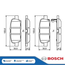 Adatto a Nissan Juke 2014-2018 + altri modelli set pastiglie freno posteriori Bosch
