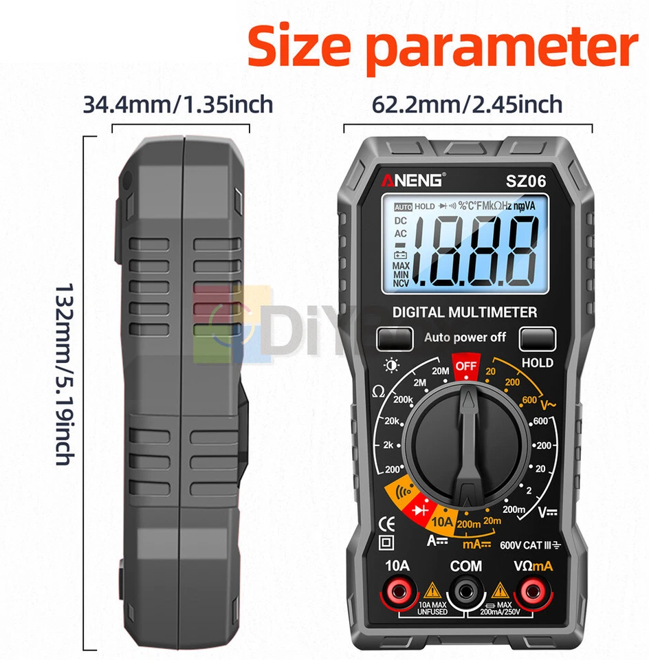 ANENG Digital Multimeter 2000 Stück Profi Messgerät Spannung Strom Tester - Bild 3 von 4