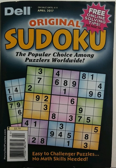 Dell Original Sudoku April 2017 Easy To Challenger Puzzles FREE 