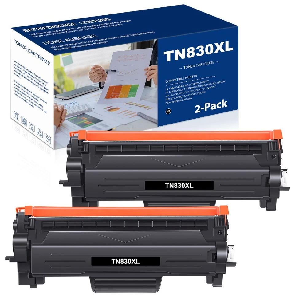 2PK TN830XL Toner For Brother TN830 XL DCP-L2640DW HL-L2405W L2460DW MFC-L2820DW - Image 2 of 4