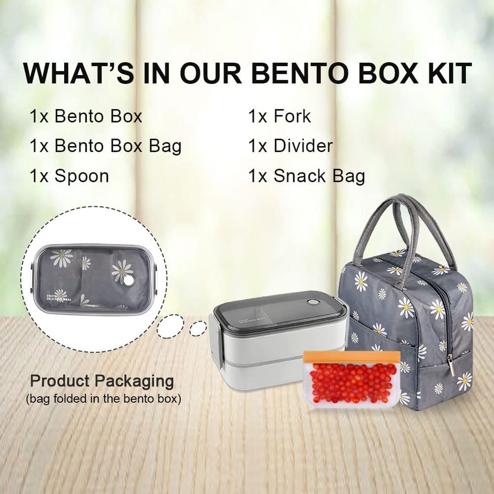 Leakproof Bento Box For Adults With Detachable Divider Lunch Kit Leakproof Bento Box For Adults With Detachable Divider Lunch Kit