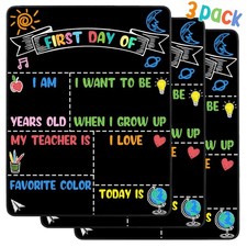 3 PCS First And Last Day Of School Chalkboard Sign Reusable Double Sided