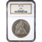 1857 $1 NGC Fine 15 - Liberty Seated Dollar
