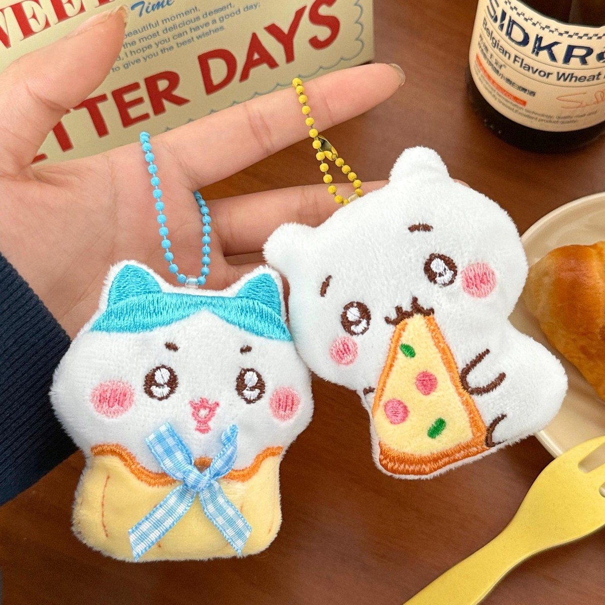 1/3 Pcs Chiikawa Cute Plush Cartoon Doll Pendant Brooch Backpack