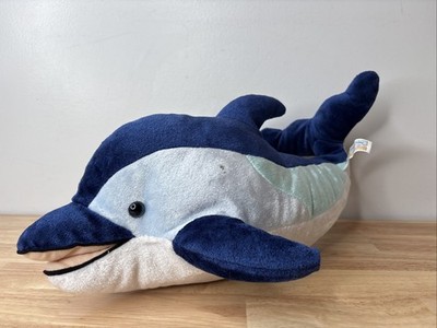 HTF 18'' Toys R Us Animal Alley Plush Stuffed Blue Dolphin Toy Animal Vintage
