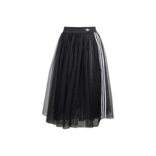 Adidas Originals Women's Black Tulle Midi Skirt Asian Size Casual Mesh Skirt