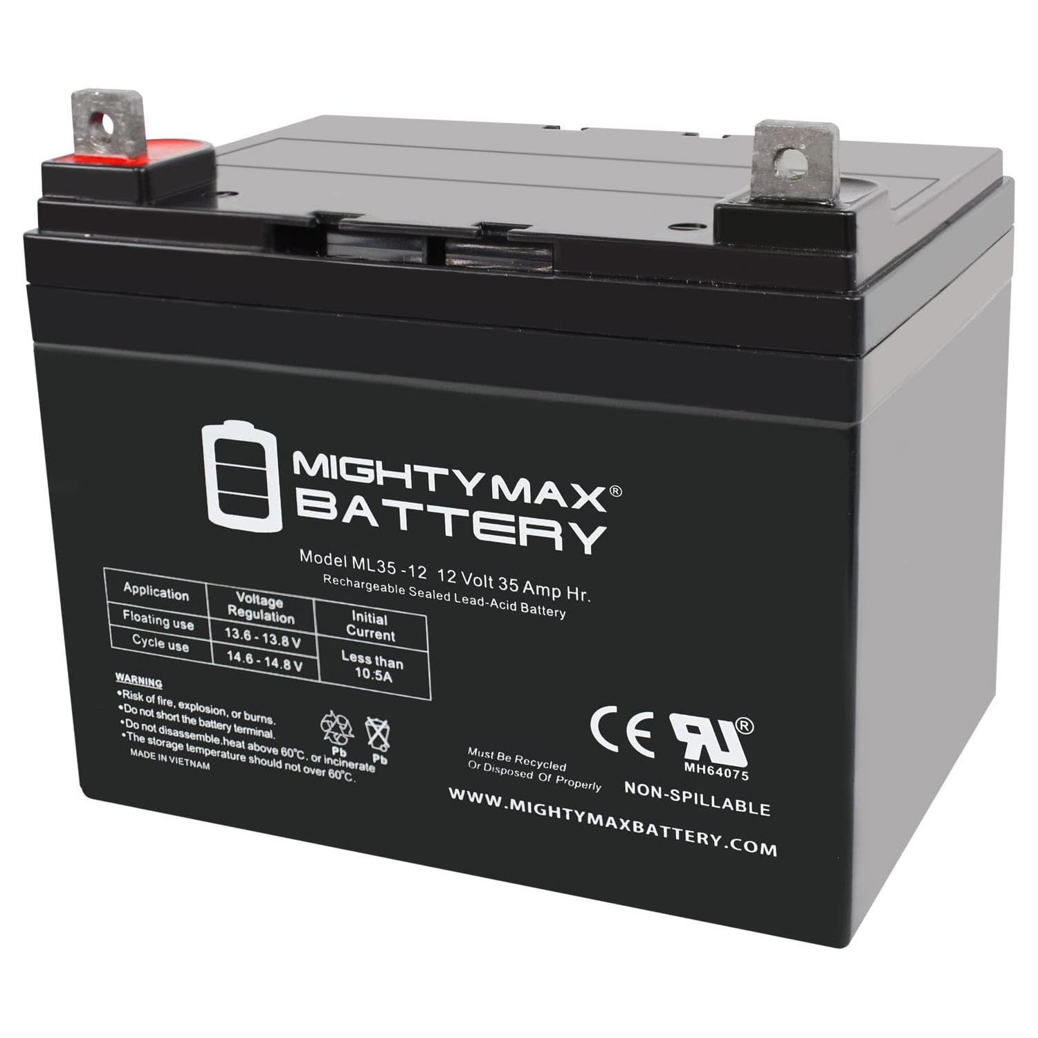 Mighty Max 12V 35AH SLA Replacement Battery for BWG SLA Generac 0D4575