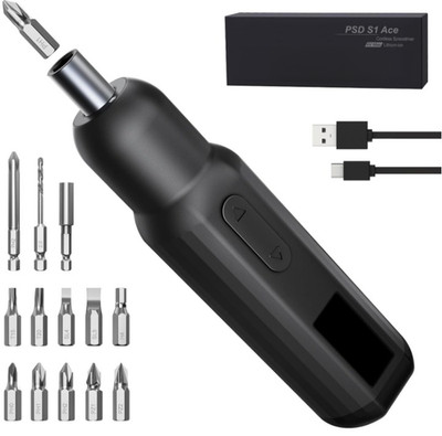 Destornillador Eléctrico Inalámbrico 4V 250RPM USB-C con 13 Puntas LED, Nuevo