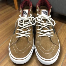 NIB Unisex Men's 8 Women's 9 VANS Sk8-Hi MTE-1 Plaid Brown Red Unisex Sneakers