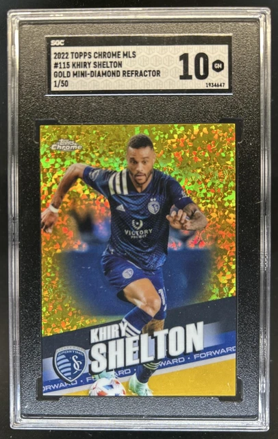 2022-23 Topps Chrome MLS Khiry Shelton Gold Mini Diamond #/50 Kansas City SGC 10