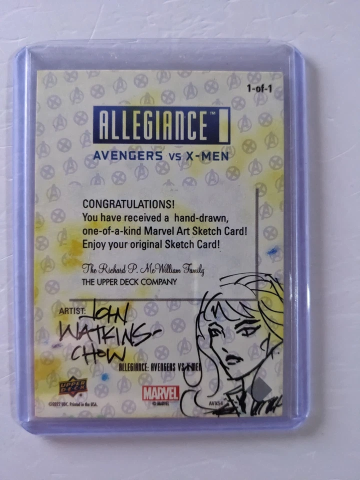2023 UD Avengers vs X-Men Invisible Woman Magik 1/1 Sketch By John Watkins Chow - Image 2 of 2