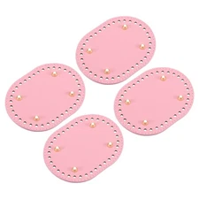 4Pcs Oval Bag Bottom Shaper Pad 145 x 110mm PU Leather Bag Base Pink