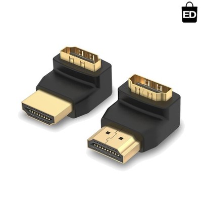 90 Degree Mini HDMI to HDMI Adapter 2 Pack, (Up and Down) Right Angle Mini HDMI