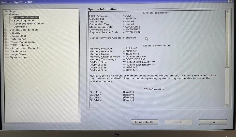 Dell OptiPlex 9010 SFF PC Desktop i7-3770 8GB RAM No HDD Boots To Bios No OS - Image 2 of 4