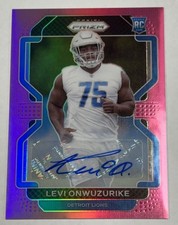 LEVI ONWUZURIKE 2021 PANINI PRIZM RC PINK AUTOGRAPH LIONS AUTO 