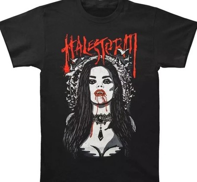 Halestorm Tour Band Girl Bleeding Black Cotton Shirt All Size S-5XL