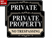 2-Pack No Trespassing Signs Private Property 10x7 Aluminum Reflective