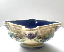 VTG Maruhon Ware Japan Diamond Shaped Bowl Raised Fruit Planter Porcelain 7.5"