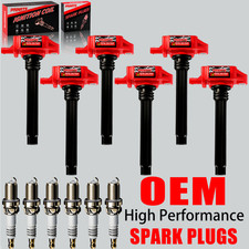 6X OEM High Performance Ignition Coil & Spark Plug For Dodge Jeep Ram 3.6L UF648