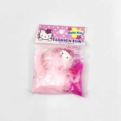 Hello Kitty Pink Feather Bead Bracelet Face Charm 2004 Sanrio Deadstock Y2K