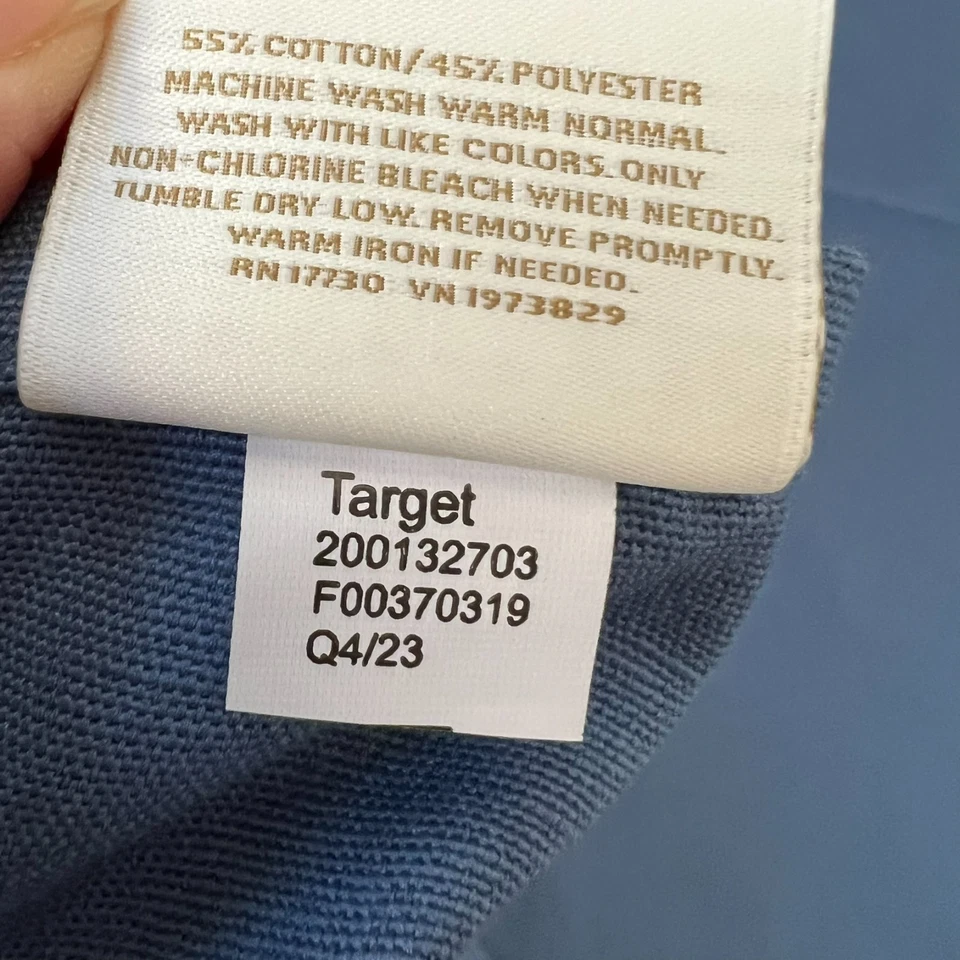 Threshold Tablecloth 61 x 104" Blue Cotton Blend - Image 3 of 4