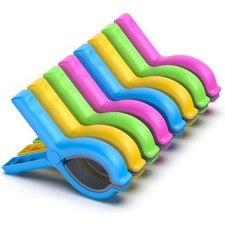 8 Pack Extra Large Beach Towel Clips, 5.1 Inch Towel Clips for Beach Chair Po...