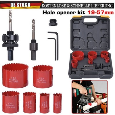 Lochsäge Set HSS Bi-Metall Dosenbohrer Bohrkronen 19-57mm für Leichtmetalle Holz