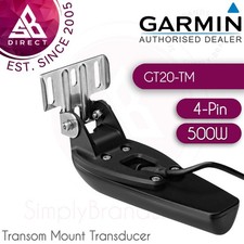 Garmin GT20-TM 4-Pin Transom Mount Transducer│CHIRP ClearVü - DownVu│500W│455kHz