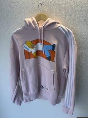Adidas Originals x The Simpsons Pink Pullover Hoodie Mens Large L