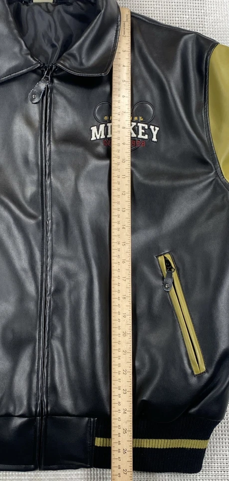 Vintage Original Mickey Mouse Walt Disney 1928 Varsity Faux Leather Jacket Large - Image 4 of 4