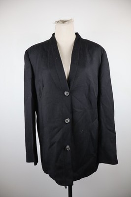 GIANFRANCO FERRE' JACKE BLAZER DAMEN Gr. 50 WOMAN VINTAGE JACKET WOLLE SCHWARZ