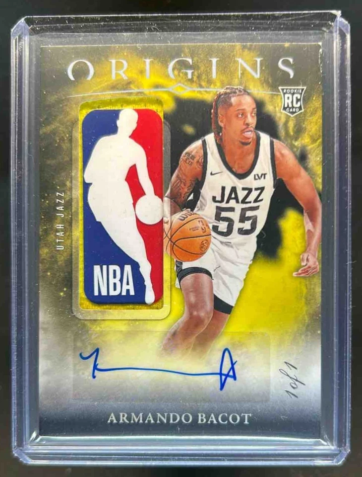 2024-25 Origins Armando Bacot Rookie Jersey Auto NBA Logoman Patch Black RC #1/1