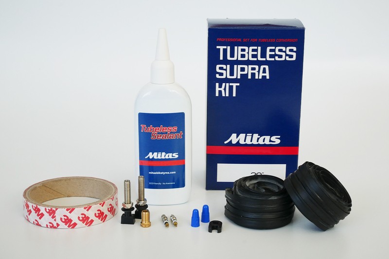 Kit Mitas Tubless Supra 26 anti-crevaison pour jante VTT