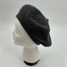Gray Fuzzy French Beret Women  s Hat OS