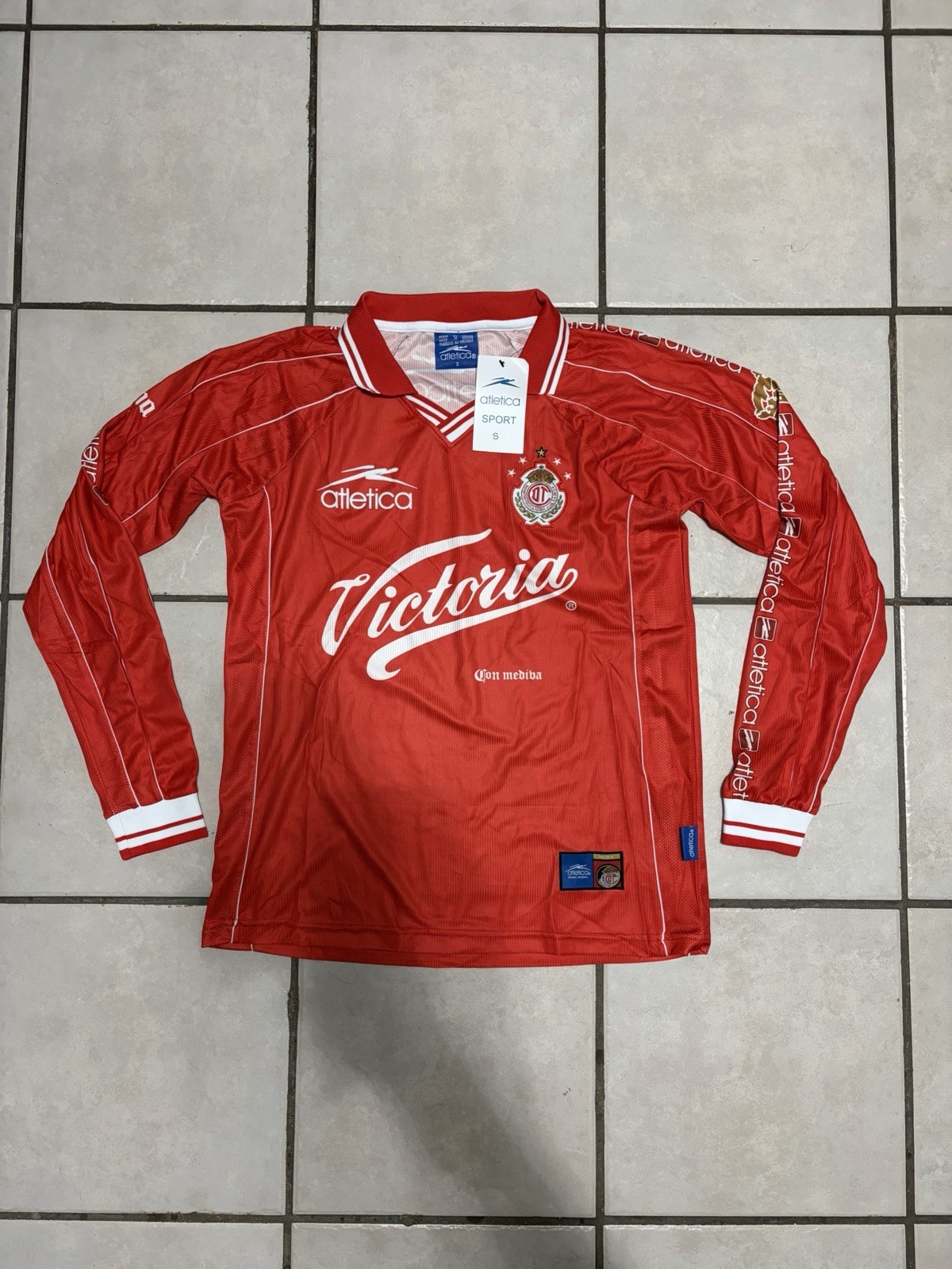 Toluca F.C 1999 - 2000 Retro Vintage Long Sleeve Red Jersey (Sz M)