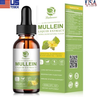 Natural Mullein Leaf Liquid Drops Natural Herbal Respiratory Support 60ML