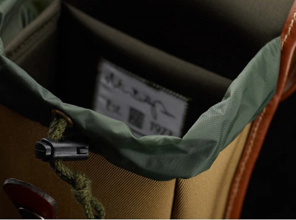 Billingham Avea 5 Compact End Pouch Pocket - Khaki Canvas / Tan Leather (UK) NEW - Image 4 of 4